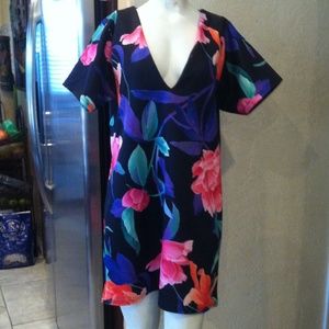 Missguided floral plunge shift dress